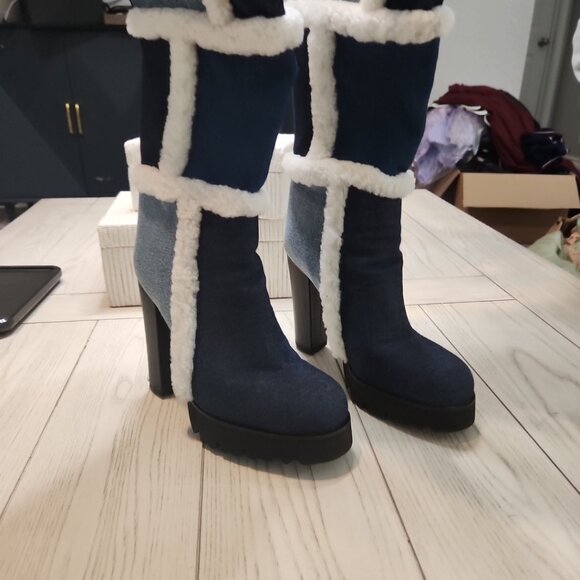 ✨ I Am JenniferLe VAUGHAN II Denim Heel Boots – Size 10 ✨ - Picture 11 of 12